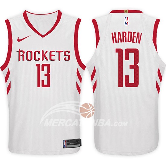 Maglia NBA James Harden Houston Rockets 2017-18 Bianco